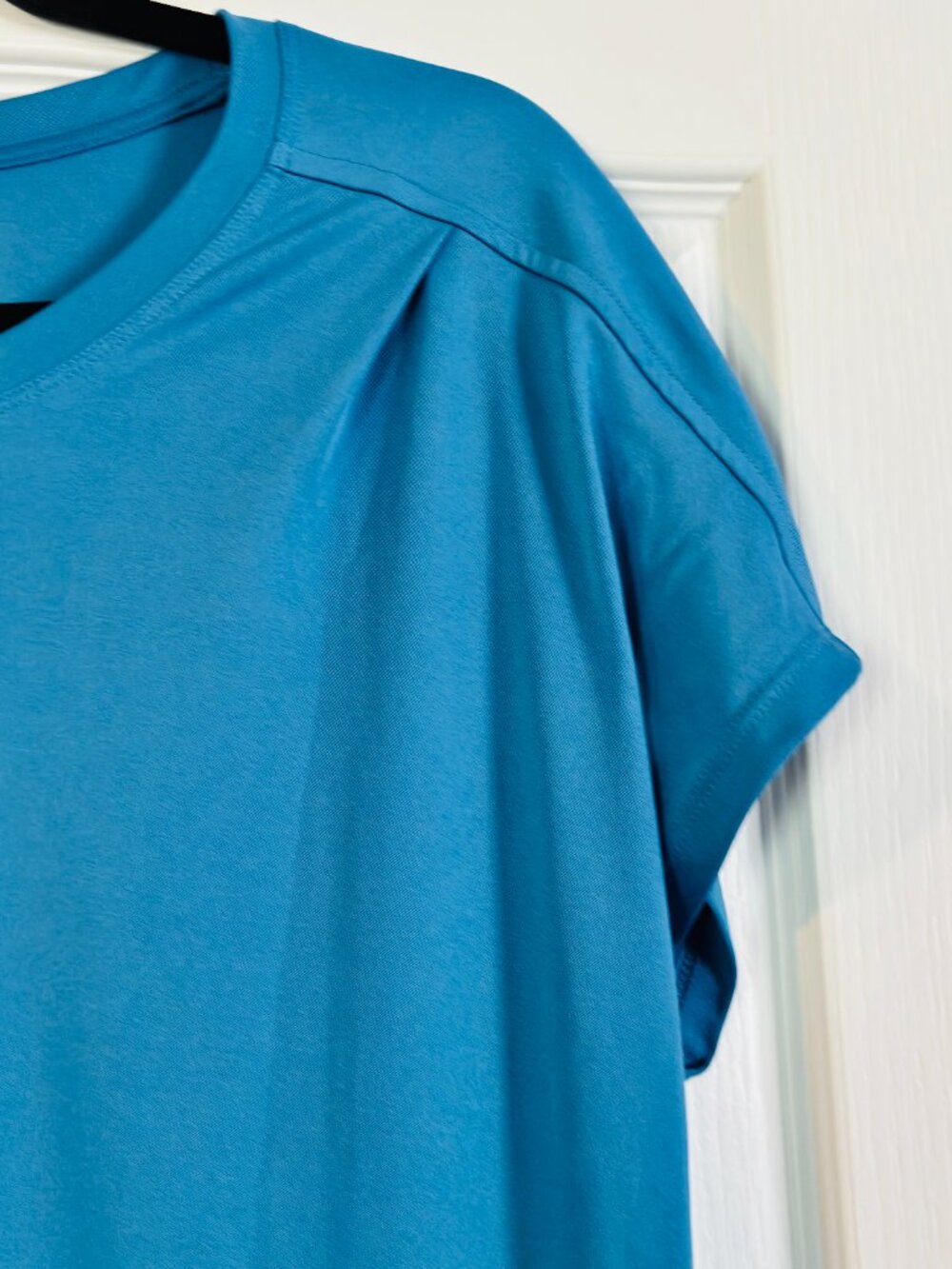 Cuddl Duds Teal Pocket Midi Dress M Soft Stretch Short Sleeve Casual Travel - Picture 13 of 14